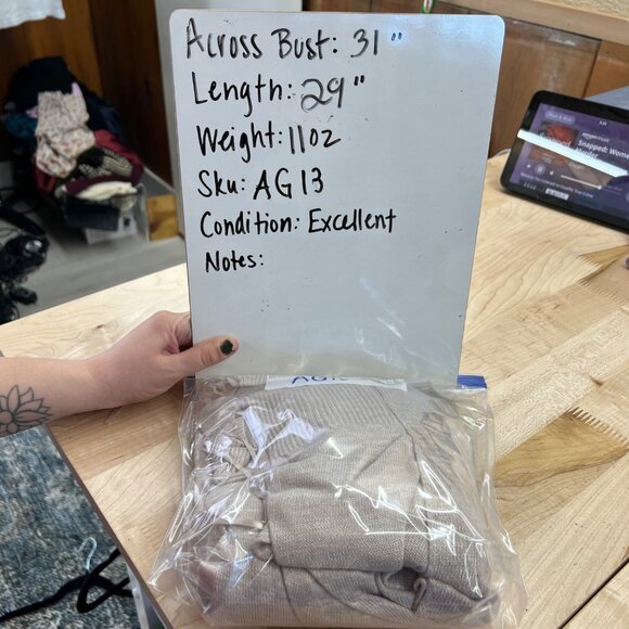 Nine West Open Front Cardigan Beige Lightweight Knit Size 1X - Picture 10 of 11